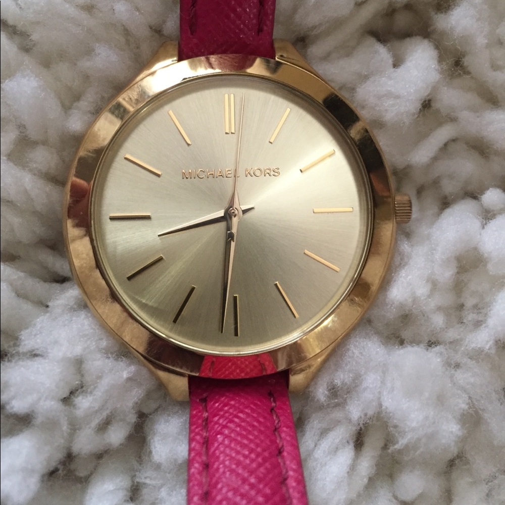 Michael Kors Pink and Gold Watch